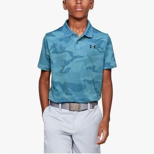 Under Armour Boys Performance 2.0 Novelty Golf Polo Phosphor Green Size Medium